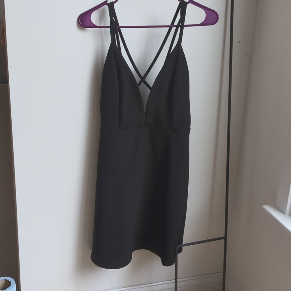 Emmeline Black Strappy Mini Dress